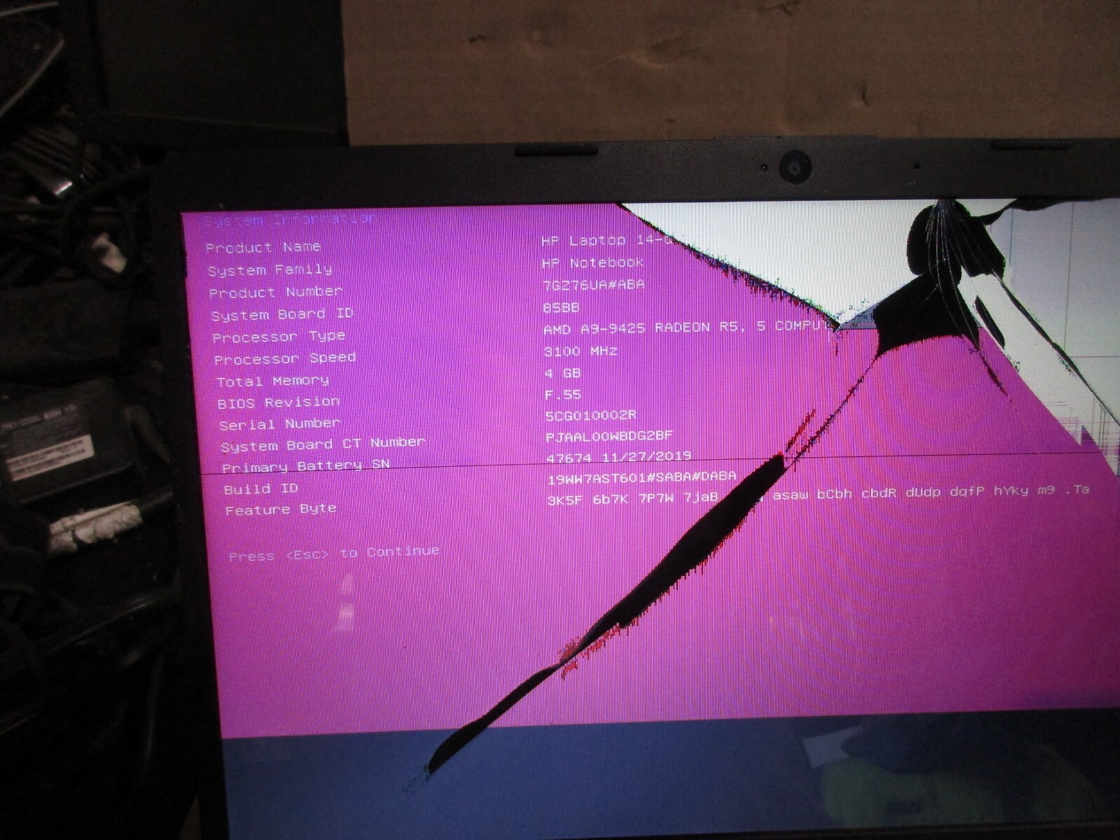 HP dk0002dx Laptop 14" AMD A9-9425 3.1GHz 8GB RAM Radeon R5 -PARTS - Picture 4 of 6
