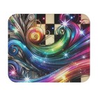 Mouse Pad (Rectangle) Jewel Tone Swirls on Checkered Background Design 7