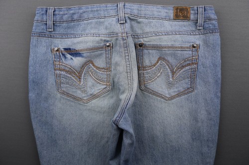Women's 2014 LEI Jeans Ashley Low Rise Boot Cut Distressed Size 11 JR (32x30) - Bild 9 von 11