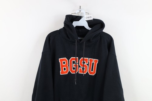 Vintage 90s Mens Medium Faded Bowling Green State University Hoodie Sweatshirt - Picture 2 of 16
