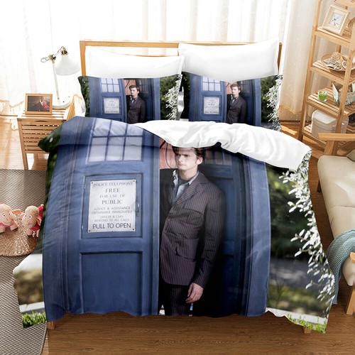 Cosplay Doctor Who 3D Duvet Cover Bedding Set POLICE BOX Pillowcase Quilt 2/3Pcs - Picture 25 of 31