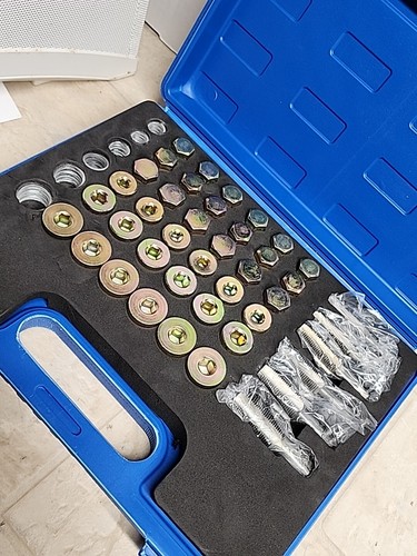 114PC Oil Pan Drain Sump Plug Key Thread Repair Tool Kit Set Drain plug w/ Case - Bild 2 von 9