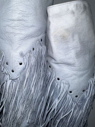 Vintage Chigas hohe Overknee-Stiefel BoHo Fransen Hippie Damen blau weiches Leder 6,5 B - Bild 14 von 19
