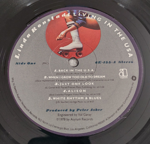 Linda Ronstadt Living in the USA gatefold vinyl record Asylum 6E-155 Tested - Picture 11 of 11