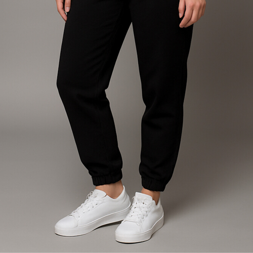 Joggers de cintura elástica lisa con dobladillos con puños - Imagen 2 de 5