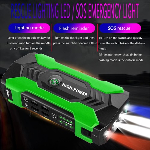 Car Jump Starter, 20000mAh Portable Charger Power Bank with LED Flash Light USA - Picture 23 of 37