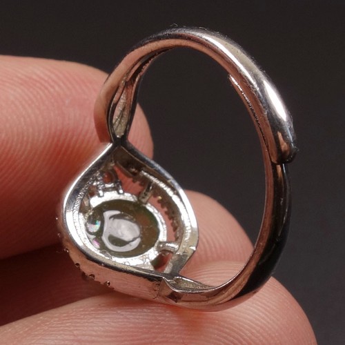 925 Sterlingsilber zertifiziert Klasse A 100 % natürliche grüne Jade Jadeit Ring Z0183 - Bild 10 von 12