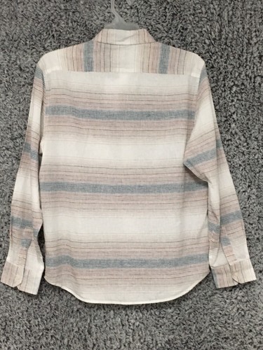 Goodfellow & Co Men's Size M Stripe Linen Blend Button-Down Long Sleeve Shirt - Picture 7 of 7