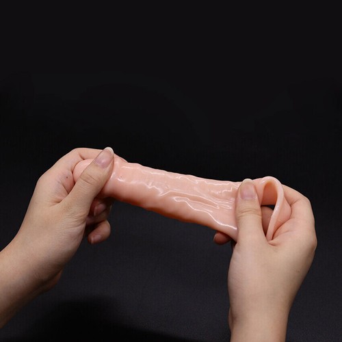 Funda de pene masculino manga más grande circunferencia reutilizable condón extensor-alargador-potenciador - Imagen 6 de 30