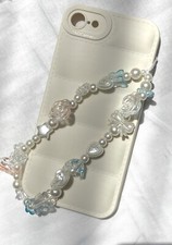 Cute Phone Charm / Beaded Phone Accessories / Phone Lanyard / Pearls