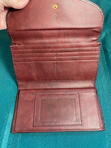 Cartera de CUERO Genuino Chequera/Tarjetas de Crédito/Cambio Cartera Marrón Excelente - Imagen 20 de 23