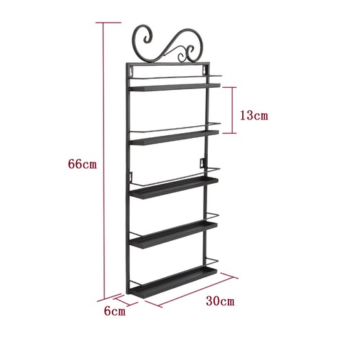 Soporte organizador de exhibición montado en la pared estante de esmalte de uñas de metal de 5 niveles - Imagen 8 de 8