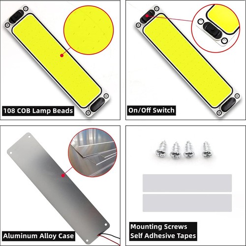 LED 12-24V Auto Interior Light Ceiling Lamp Car Reading LED Night Strip Light - Photo 12/14