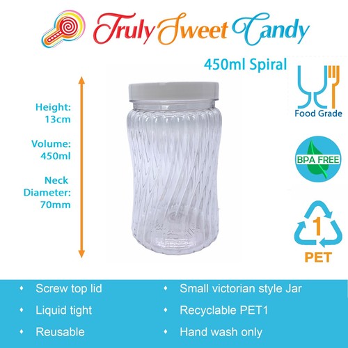 8 Assorted Plastic Sweet Jars 2 Tongs 50 Bags TWO STYLES OF LID Candy Buffet - Picture 8 of 36