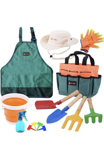 Kids Gardening Set -Real Metal Gardening Tools Kit for Children Includes Sturdy - 第 1/7 張圖片