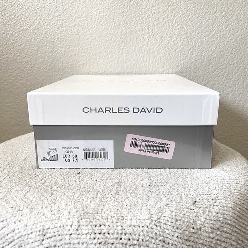 Charles David Women's 7.5 Ona Strappy Ankle Wrap Open Toe Wedge Heels Cream - Picture 12 of 12
