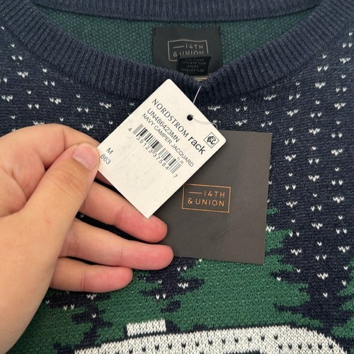 14th & Union Holiday Jacquard Sweater Size Medium NWT - Picture 6 of 8