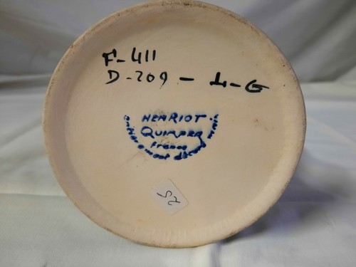 Henriot quimper France - Decorato A Mano - Vaso Ceramica - firmato e numerato - Foto 4 di 8