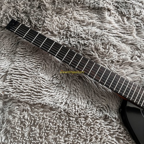 Guitarra Eléctrica Sin Cabeza Steve Klein Cuerpo Sólido Cuello Caoba SSH Negro Herrajes - Imagen 7 de 8