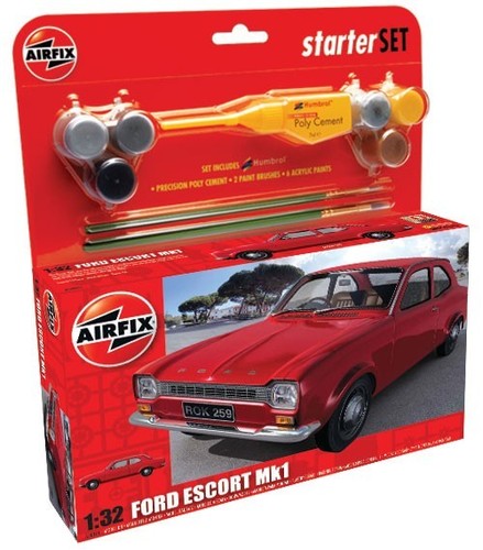 Airfix 50091 Ford Escort Mk1 1/32 Scale Plastic Model Kit Starter Set