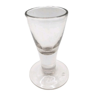 Edwardianisches mundgeblasenes Weinglas Rotwein gefalteter Fuß knapp 10,5 cm hoch