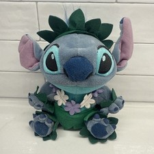 Disney Store Stitch Hula Mini Bean Bag Plush Lilo  Stitch Hawaiian Outfit