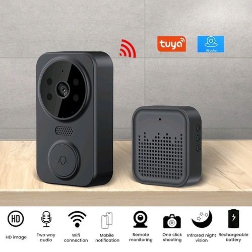 Wireless Black Smart HD Video Camera DoorBell ulooka APPvideo Security Intercom - Picture 12 of 12