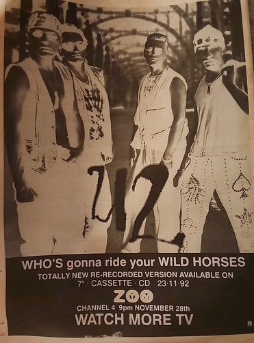1992 U2 VOLLE SEITE 11x16 ADS U2 ZOOROPA WHO'S GONNA RIDE YOUR WILD HORSES ZOO TV - Bild 4 von 11