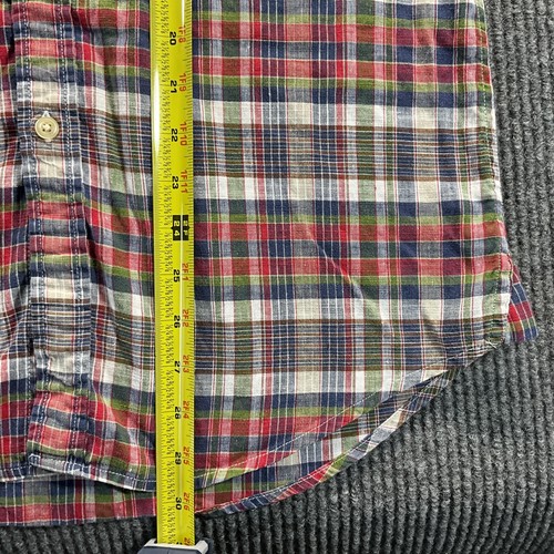 Brooks Brothers Shirt Mens Medium Madras Plaid Linen Cotton Short Sleeve Button - Picture 8 of 14