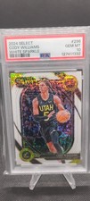 2024-25 Panini Select Cody Williams #296 White Sparkle Prizm Courtside PSA 10 RC