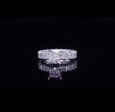 14K White Gold Princess Cut Lab Grown Diamond...