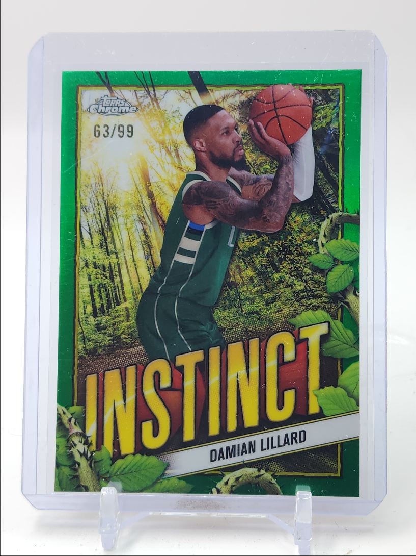 DAMIAN LILLARD 2024-25 TOPPS CHROME INSTINCT GREEN REFRACTOR /99 Q4832