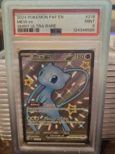 Pokémon TCG Mew EX 216/091 Paldean Fates Full Art Shiny Ultra Rare Psa 9 Mint