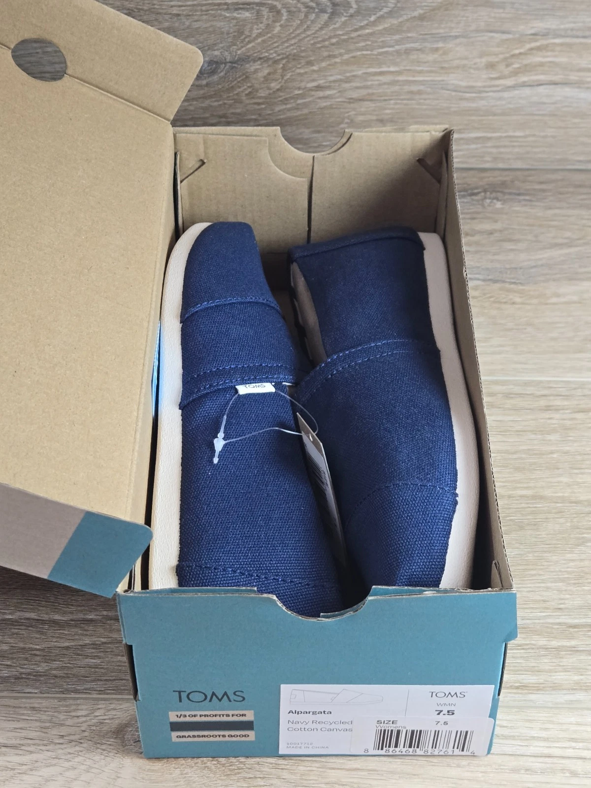 TOMS Women's Alpargata Classic Heritage Canvas Slip-On Flats Navy