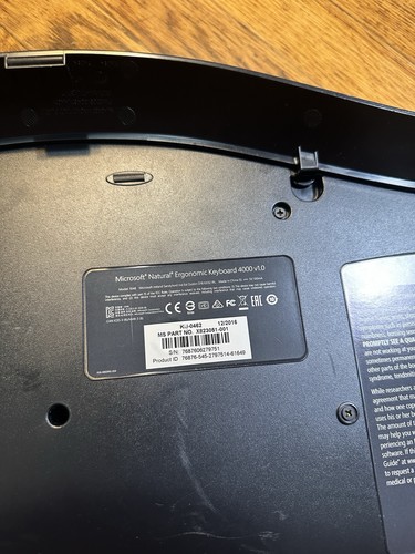 Microsoft Natural Ergonomic Keyboard 4000 V1.0 KU-0462 W/ Palm Lift Tested - Picture 10 of 11