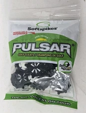 Softspikes PULSAR Fast Twist 3.0 Tour Lock Golf Cleats Spikes Black/White 18 Pcs