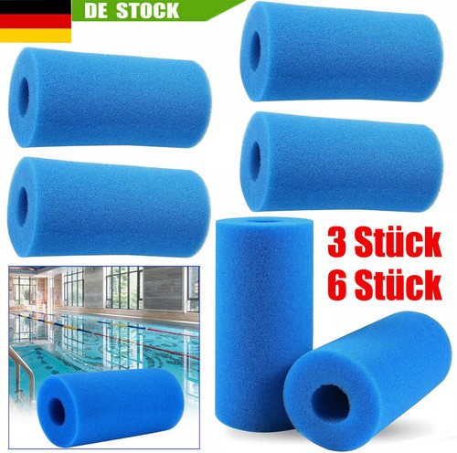 6Stück Pool Filter Für Intex Typ A Filterschwamm Schwimmbad Pumpe Filterkartusch - Bild 1 von 12