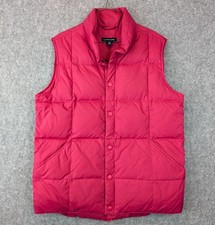 Lands End Pink Puffer Vest Women's Large L 14-16 Quilted Insulated Fall Winter