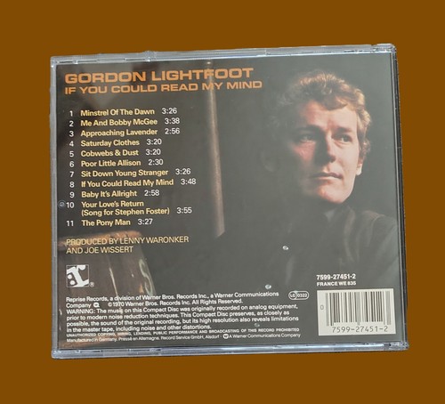 Gordon Lightfoot - If You Could Read My Mind (CD) [1970] Reissue - Picture 4 of 4