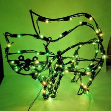 Halloween Metal Cat Yard Sculpture Display With Lights 16 " Tall