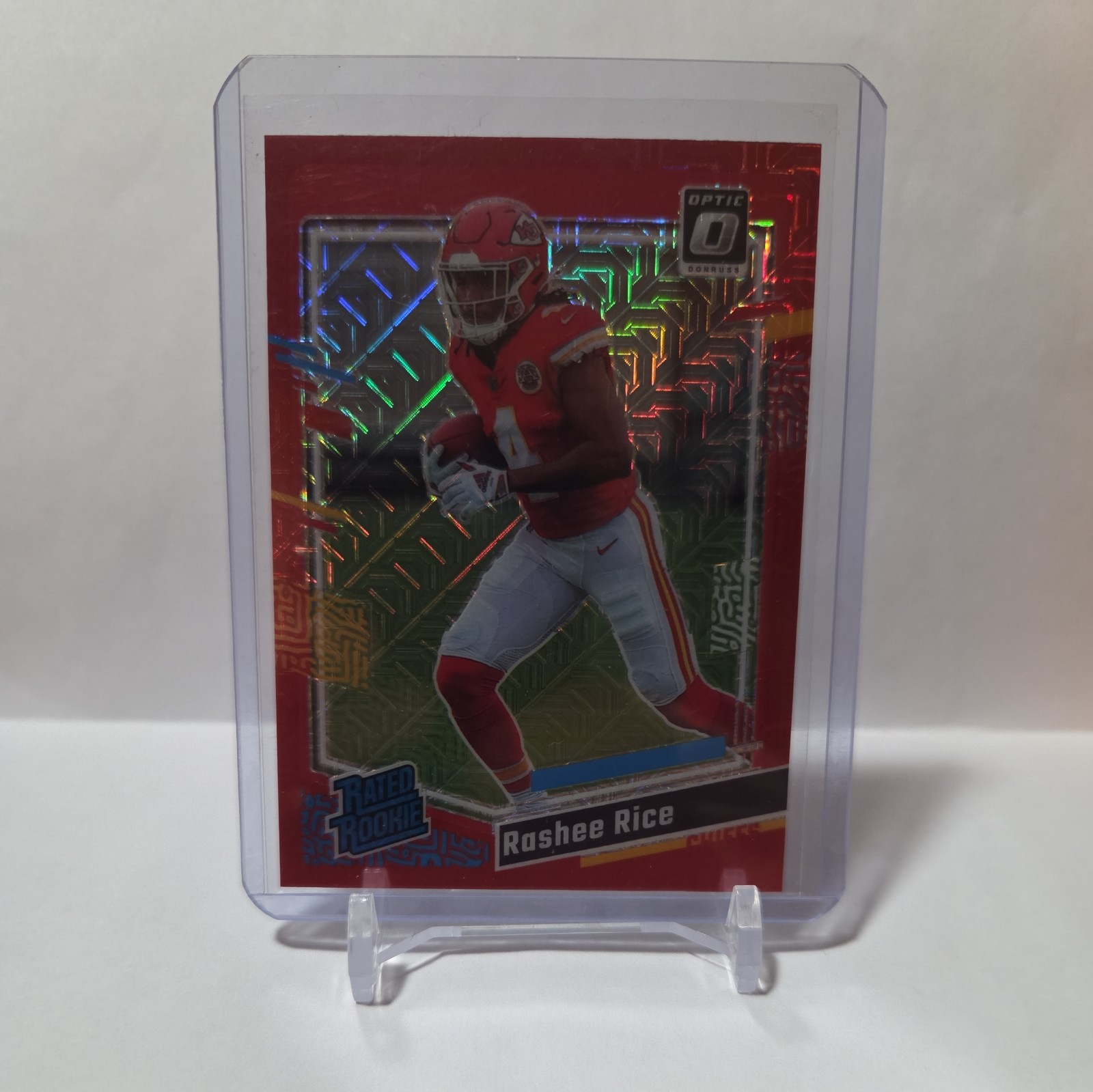 2023 Donruss Optic Rated Rookie Rashee Rice #257 Red Mojo Prizm (RC) KC Chiefs