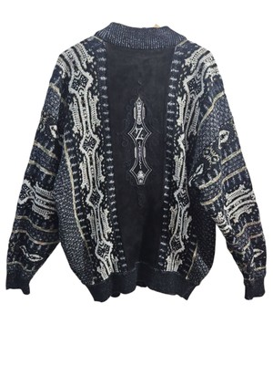 Vintage 80s/90s Z Cavaricci XL Mens Cardigan Bold Geometric