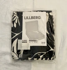 Ikea LILLBERG Chair Cover Set Seat and Back Black and White Abstract Floral