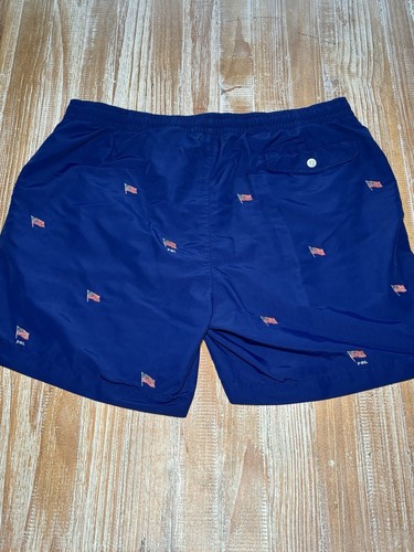 Bañador Polo Ralph Lauren Para Hombre Azul Bordado Bandera de Estados Unidos Talla XL - Imagen 4 de 18