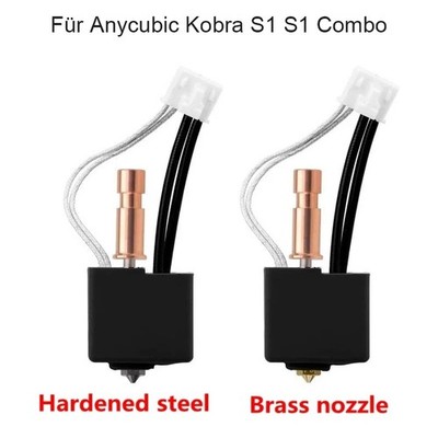 3D-Drucker for Anycubic Kobra S1 / S1 Combo Hotend Kit Brass Hardened Steel Düse