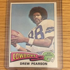 Topps 1975 Series Drew Pearson #65 Rookie Dallas Cowboys NFL Football Card. rookie card picture