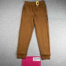 Carhartt Sweatpants Youth Kids Medium Brown Fleece Graphic Print Casual New NWT