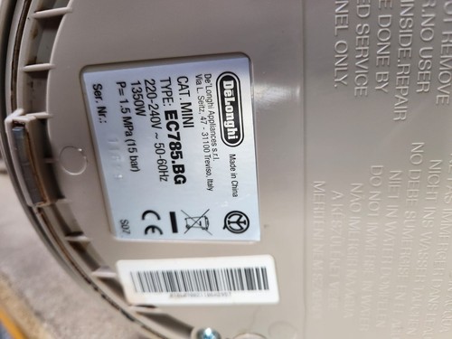 7/4 Delonghi EC 785 Dedica, Siebträger Maschine, Espresso Maschine, Gold Beige - Bild 6 von 6