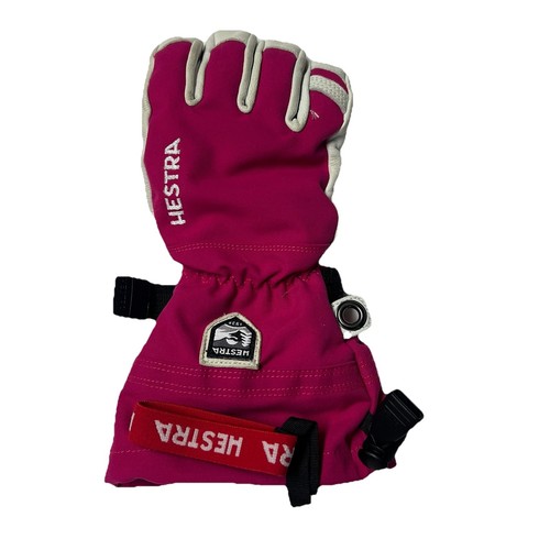 Guantes de esquí Hestra Heli Ski Junior Ejército Cuero 5 dedos G-Loft Fuscia Talla 7 Jr - Imagen 3 de 11
