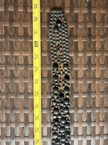 Authentisches JOED Armee braunes Büffelleder, gealterte schwarze Nieten Vintage Steine Medium - Bild 8 von 11